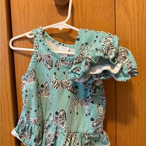 Hanna Andersson Zebra Print Tank Top - Aqua